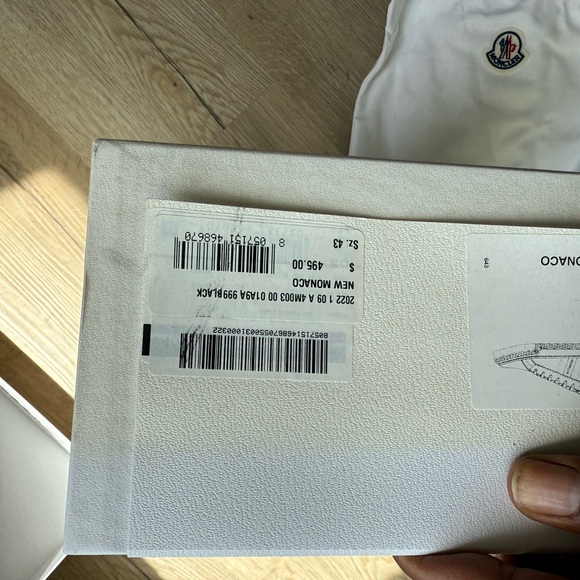 Moncler Black Sneakers with Red and Blue Stripes - Picture 8 of 9